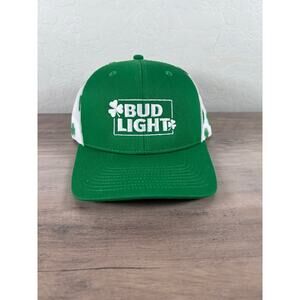 Bud Light Green‎ Irish Clover St Patrick's Day Snapback Trucker Hat OSFM NWOT